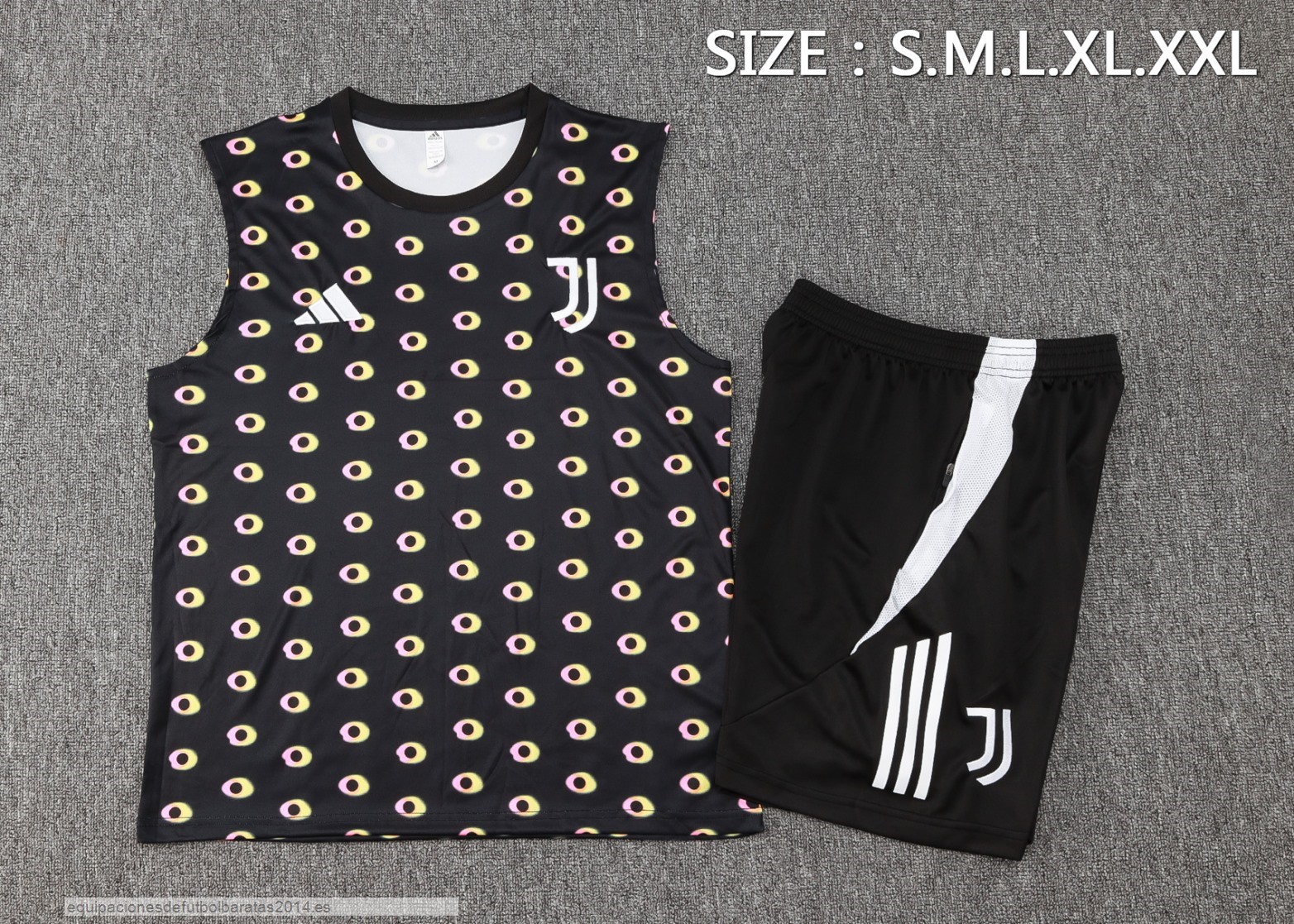 Nuevo Entrenamiento Sin Mangas Conjunto Completo Juventus 24/25 Negro Blanco Baratas